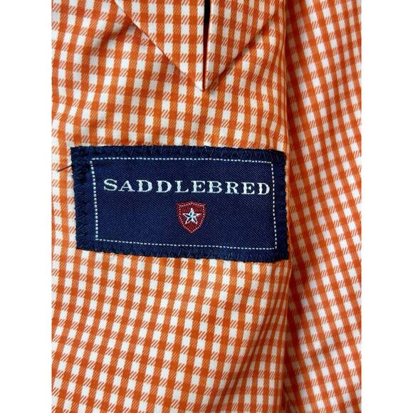 Saddlebred Mens Orange Sport Coat Two Button Solid Cotton Sz 48L - Picture 2 of 6